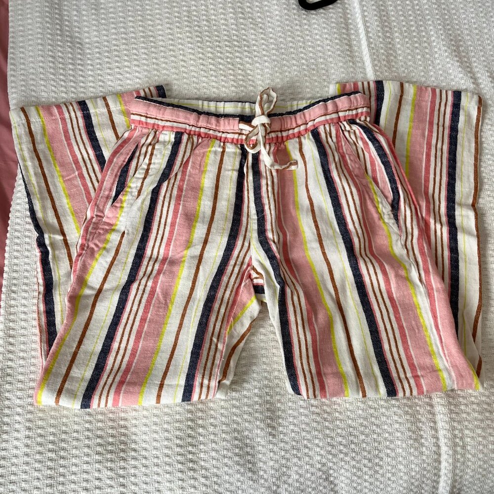 Cute Old Navy XS Striped Drawstring Waist, Linen Blend Wide Leg Pants - Size XS - Picture 5 of 6